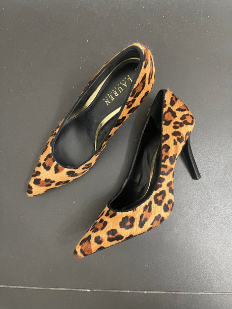 Leopard print pony hair heels