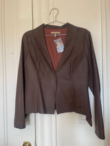 brown structured leather jacket