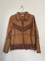Suede crochet jacket