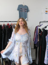 Love letters matching sheer robe and babydoll slip set