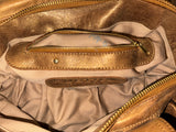 GUSTTO Bronze Metallic Leather Shoulder Bag