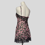 Floral lace trim slip dress