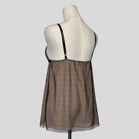Layered mesh rhinestone babydoll dress