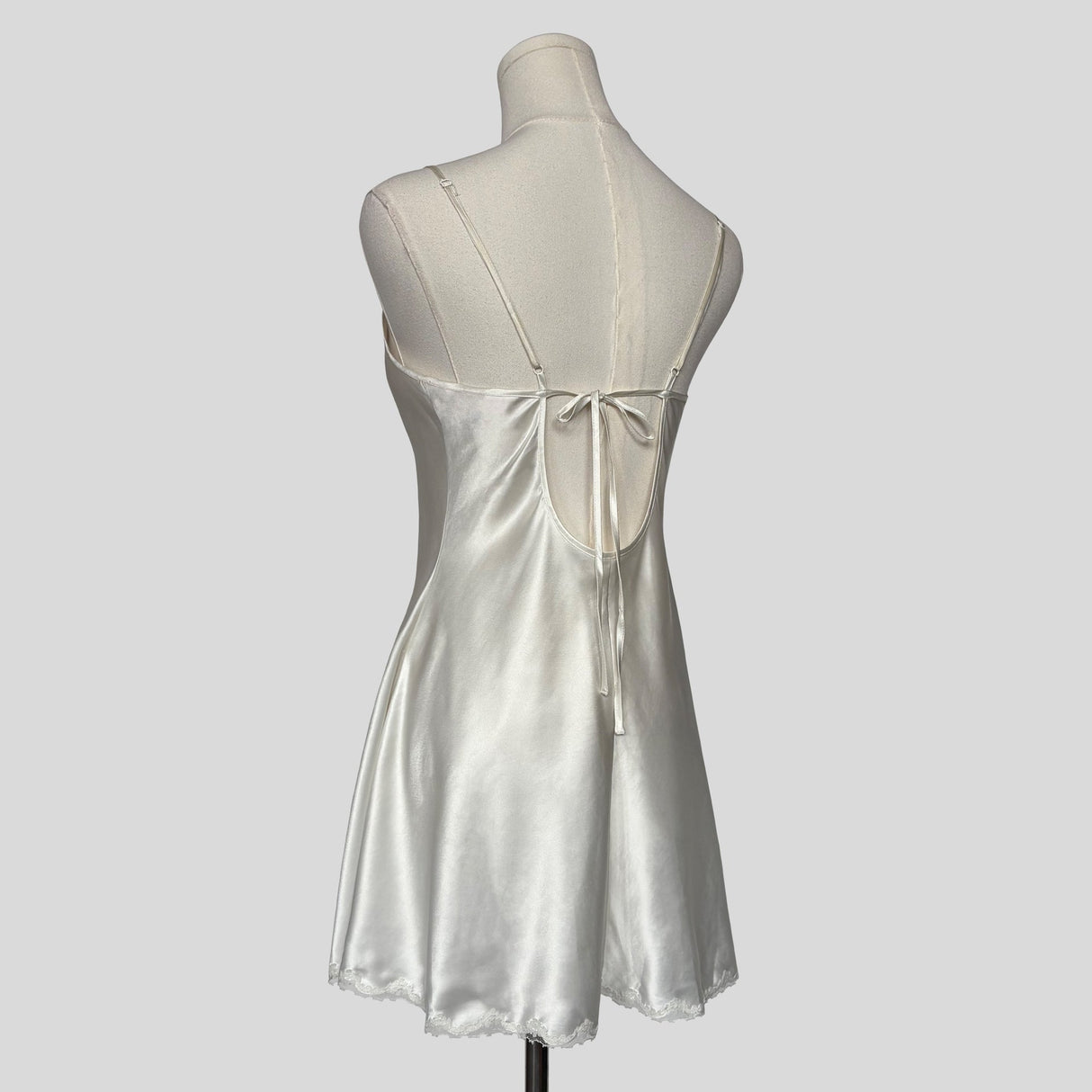 Fairy lace trim slip dress in white