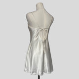 Fairy lace trim slip dress in white