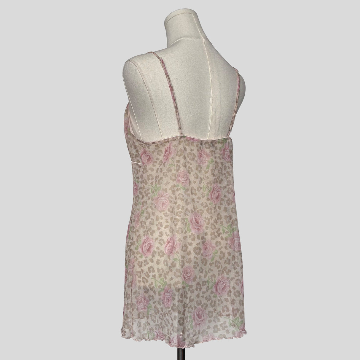 Leopard print embroidered slip
