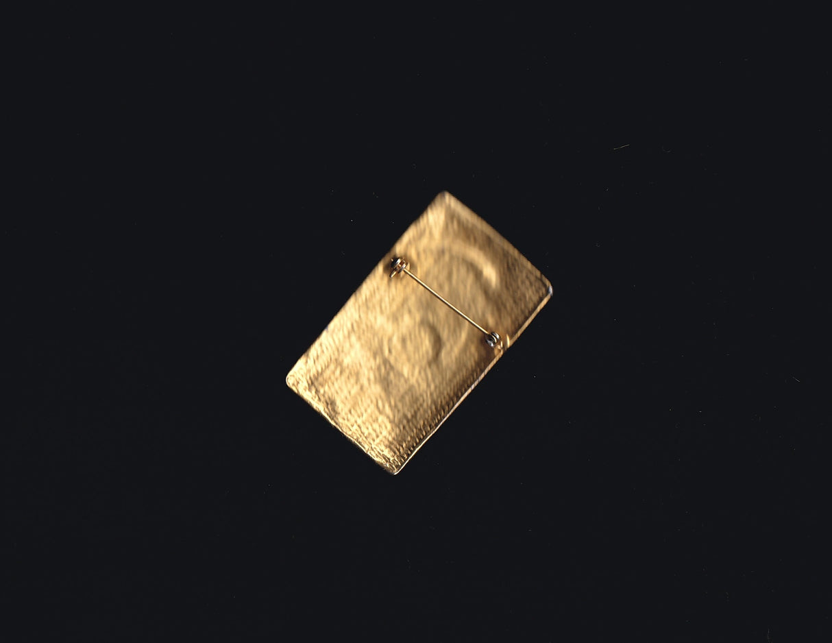 Gold Rectangle Face Pin