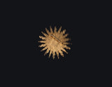 Gold Sunburst Pin with Turquoise Gemstone