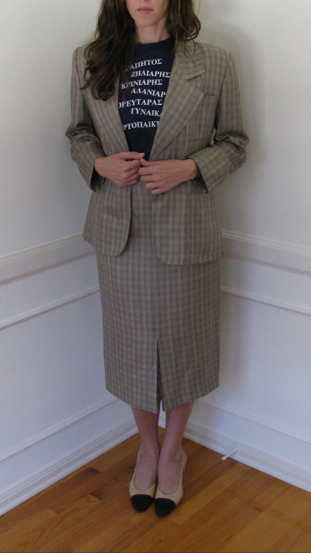 Calvin Klein Collection Beige Skirt Suit