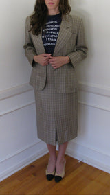 Calvin Klein Collection Beige Skirt Suit