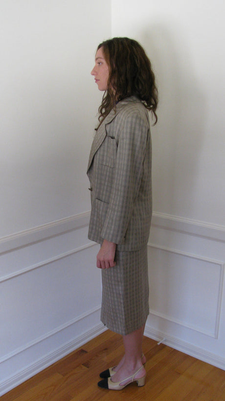 Calvin Klein Collection Beige Skirt Suit
