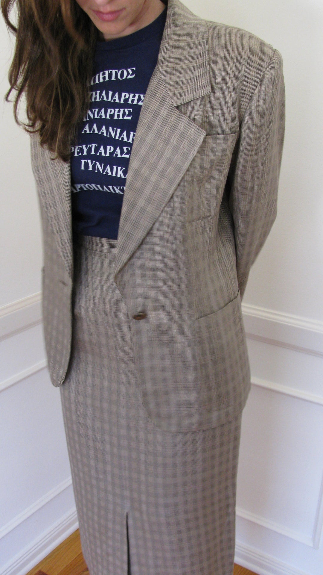 Calvin Klein Collection Beige Skirt Suit