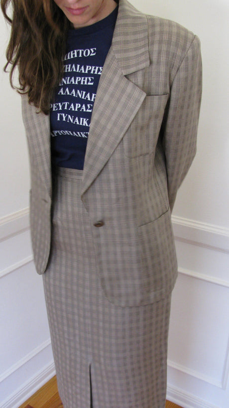 Calvin Klein Collection Beige Skirt Suit