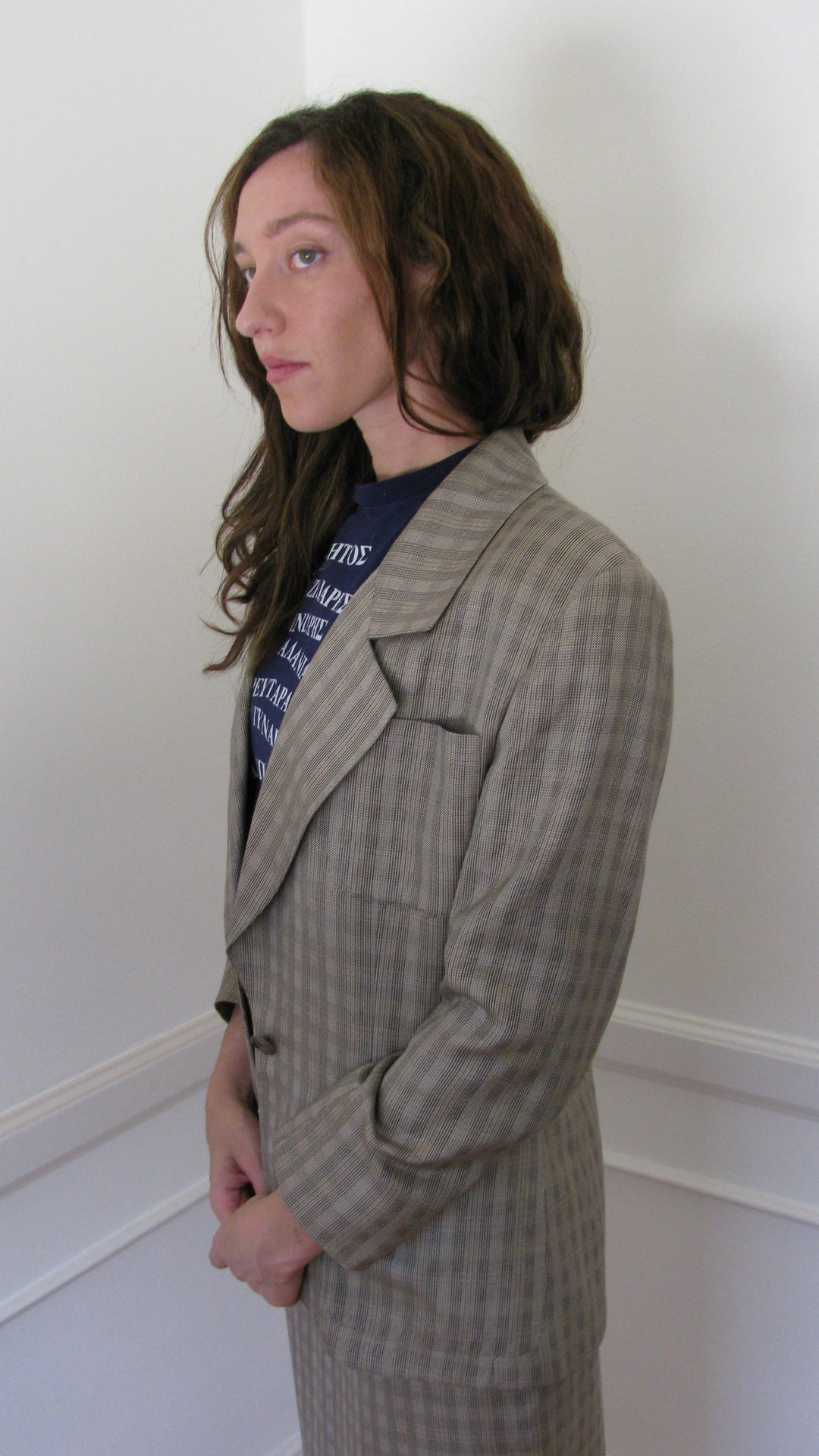 Calvin Klein Collection Beige Skirt Suit