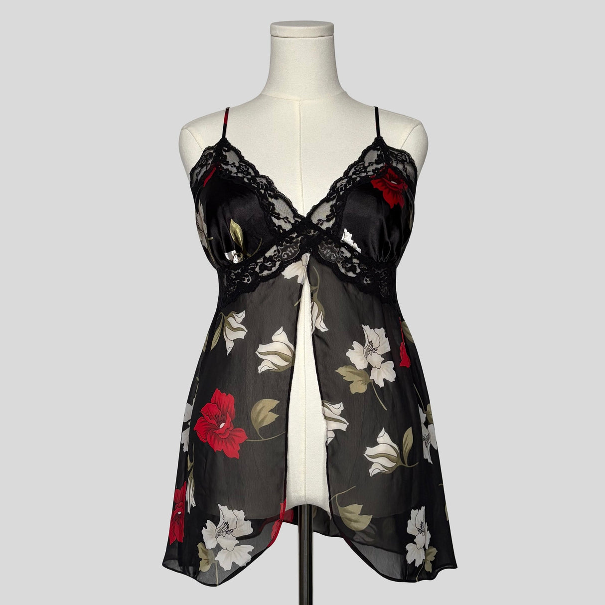 Tropical floral split front babydoll