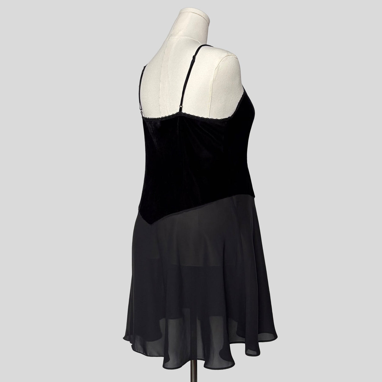 Velvet lace inset slip dress