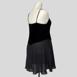 Velvet lace inset slip dress