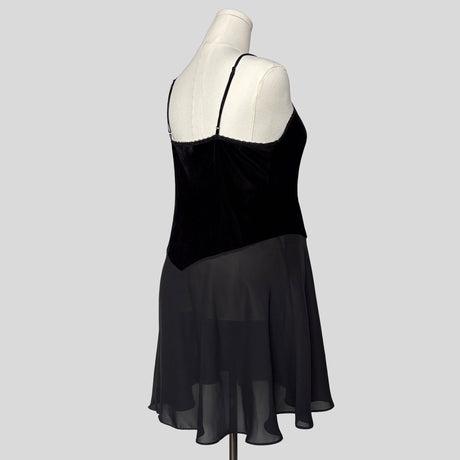 Velvet lace inset slip dress