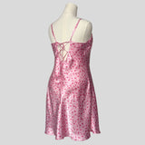 Floral lace up slip dress in pink