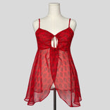 Ornate sheer keyhole split front babydoll