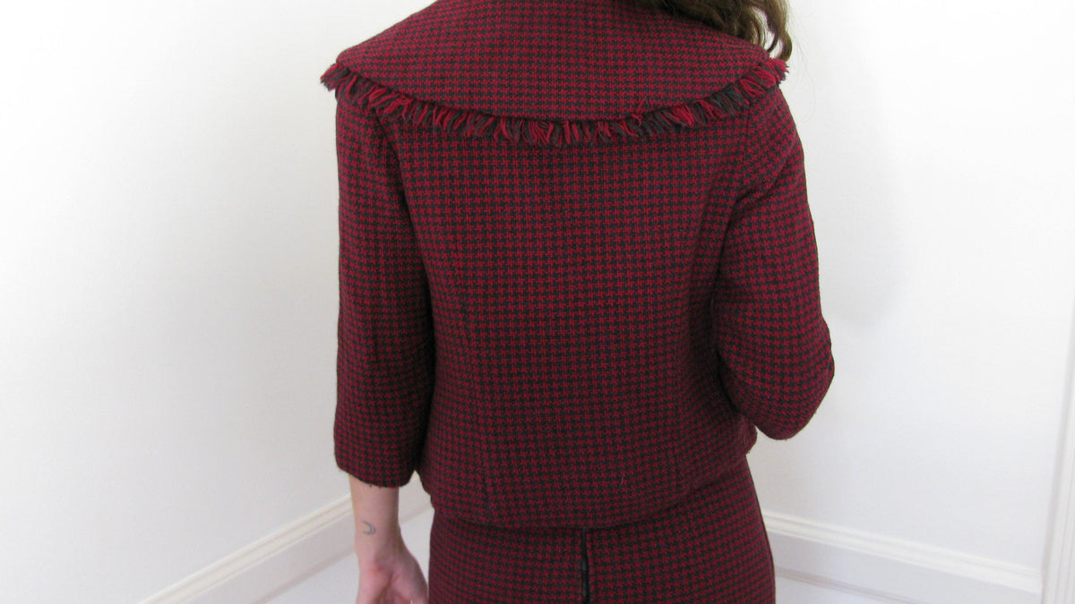 1960's Maroon and Black Knit Set