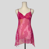 Bright sheer floral slip dress