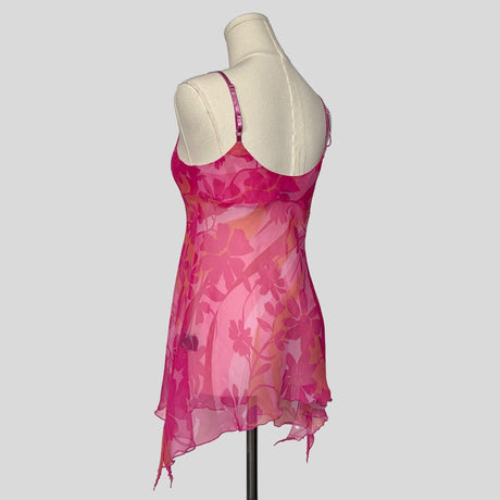 Bright sheer floral slip dress