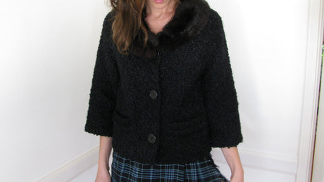 1960's Cropped Faux Fur Jacket