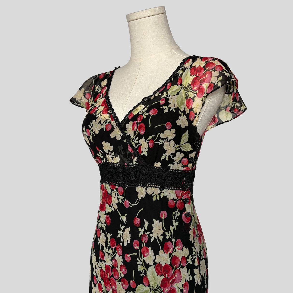 Cherry print midi dress