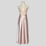 Lace bust maxi slip dress