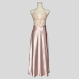 Lace bust maxi slip dress