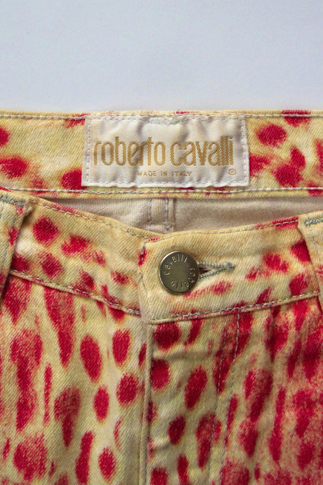SS 2000 Archival Roberto Cavalli Pink Leopard Print Pants
