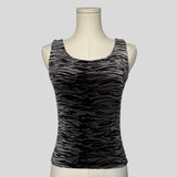 Velvet zebra print tank top