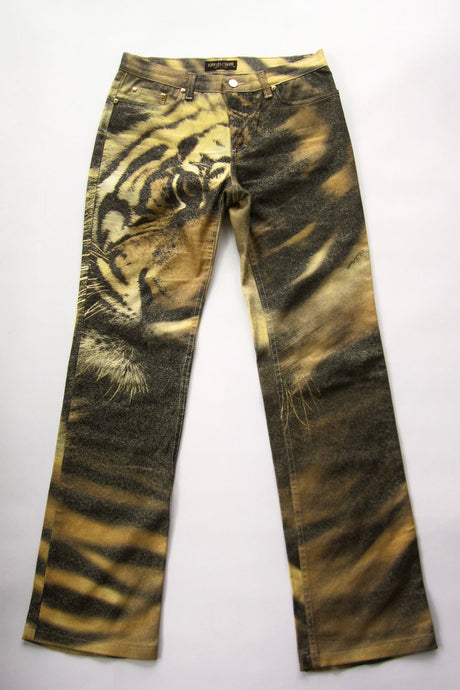 FW 2000 Archival Roberto Cavalli Glitter Tiger Print Pants