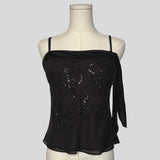 Beaded embellished silk cami