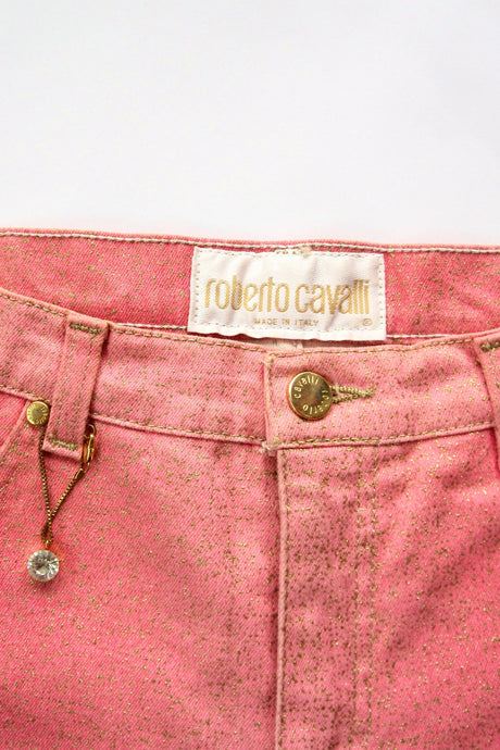 2000s Roberto Cavalli Pink Gradient Glitter Pants