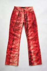 2000s Roberto Cavalli ‘Just Cavalli’ Python Print Glitter Pants
