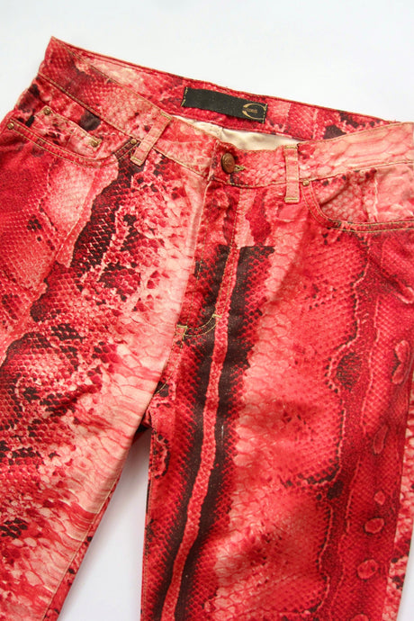 2000s Roberto Cavalli ‘Just Cavalli’ Python Print Glitter Pants