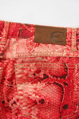 2000s Roberto Cavalli ‘Just Cavalli’ Python Print Glitter Pants