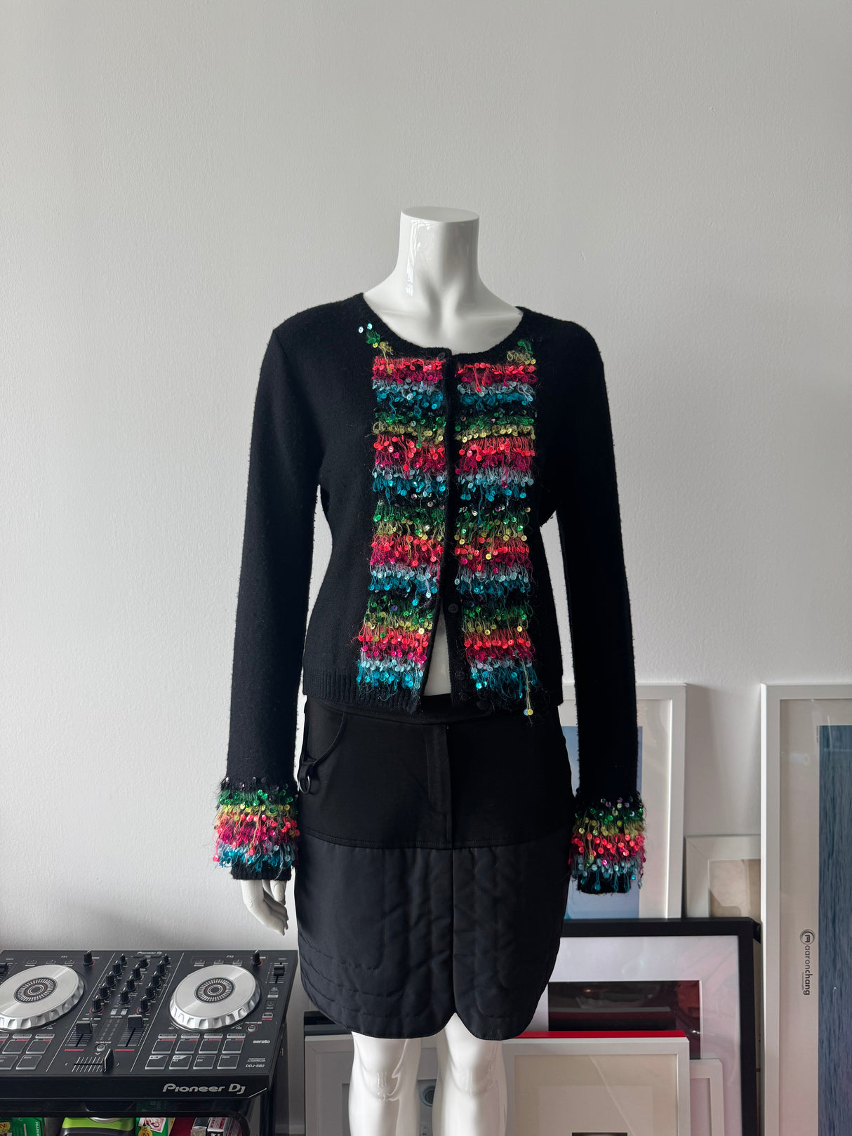KENZO JEANS Black Sequin Sweater