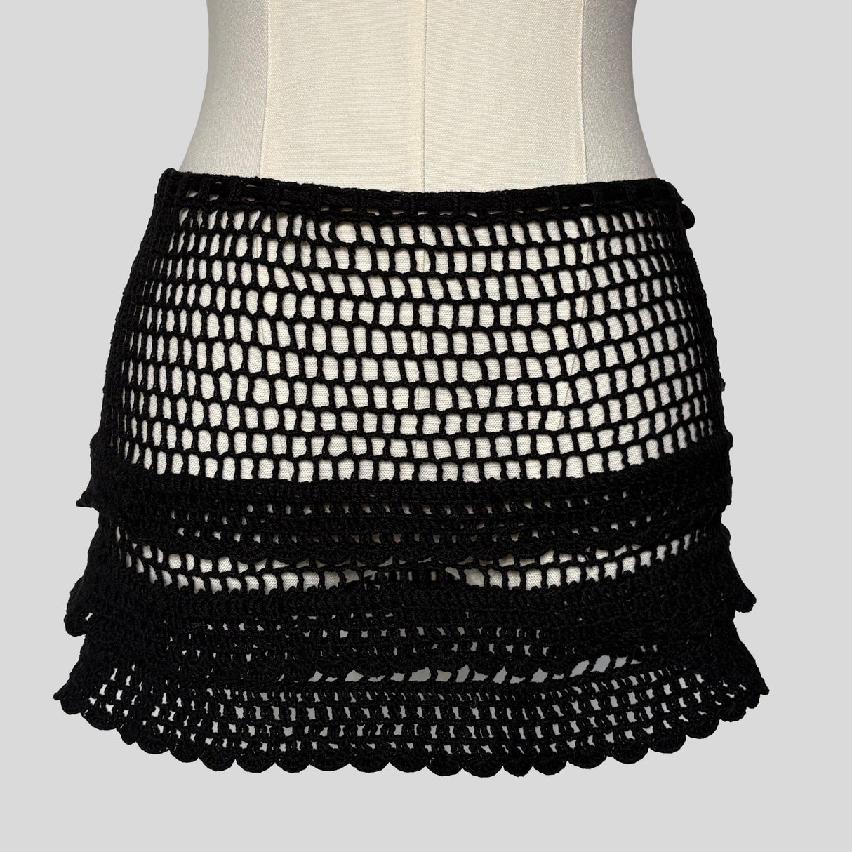 Crochet knit mini skirt