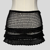 Crochet knit mini skirt
