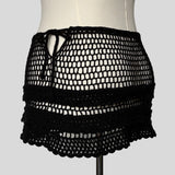 Crochet knit mini skirt