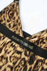 2000s Roberto Cavalli Leopard Print Crystal Cami