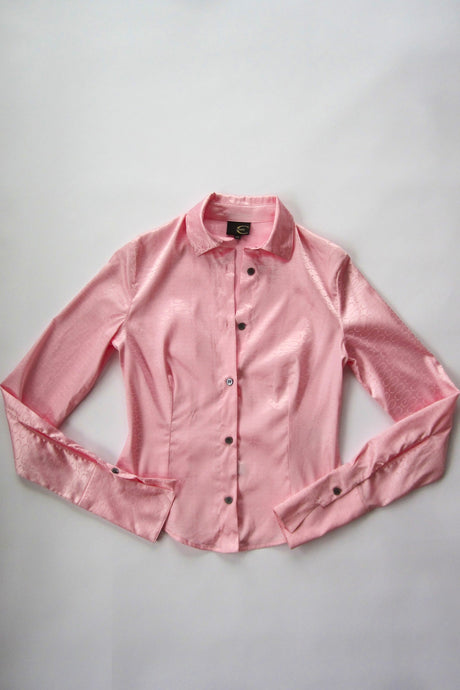 Roberto Cavalli ‘Just Cavalli’ Pink Satin Button Down Blouse