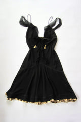 SS 2004 Roberto Cavalli Black Silk Midi Dress
