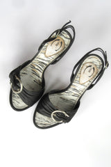 2000s Roberto Cavalli 'Just Cavalli' Black Leather Slingback Heels