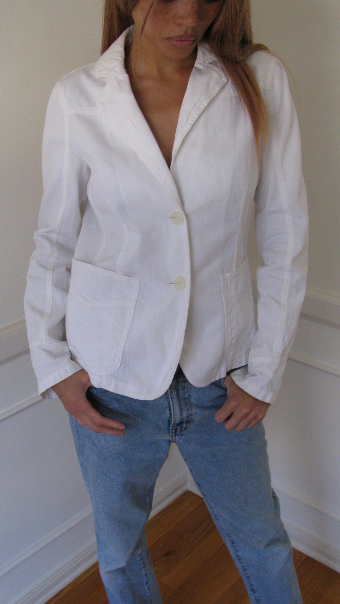 Armani Jeans White Blazer