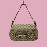 Gucci GG Canvas Tan Shoulder Bag