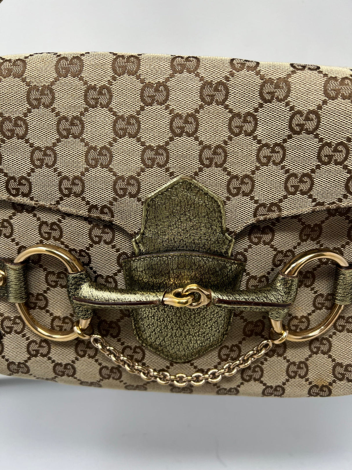 Gucci GG Canvas Tan Shoulder Bag